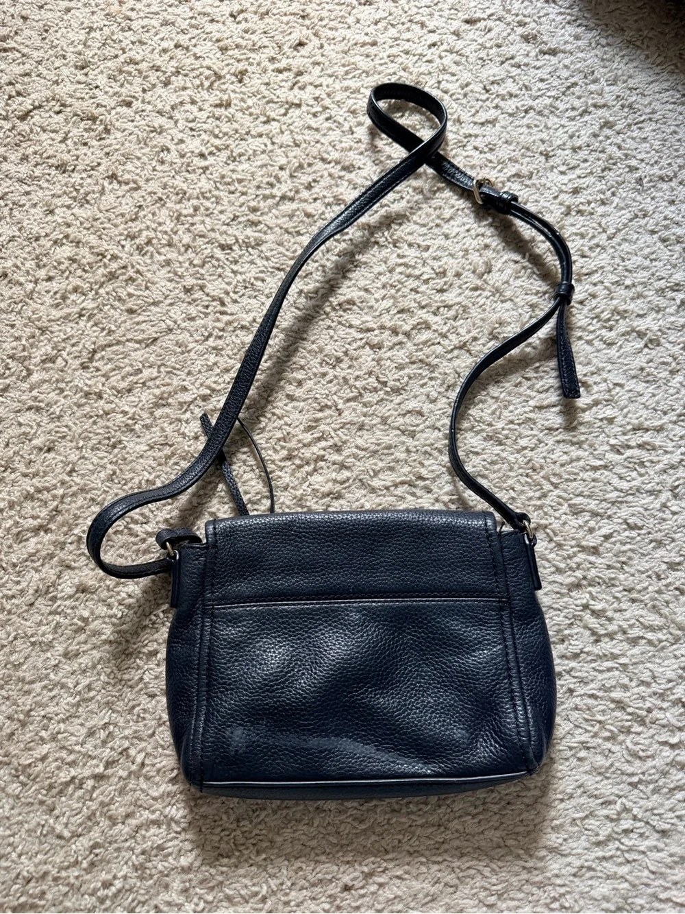 kate spade black pebbled leather crossbody with front zip